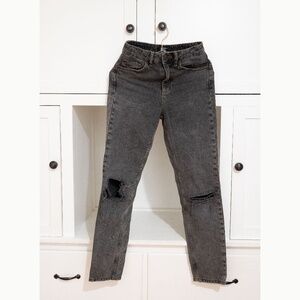 BDG Urban Outfitters Detroyed Mom Hight Waist Recycled Jeans Black Size W25 L32